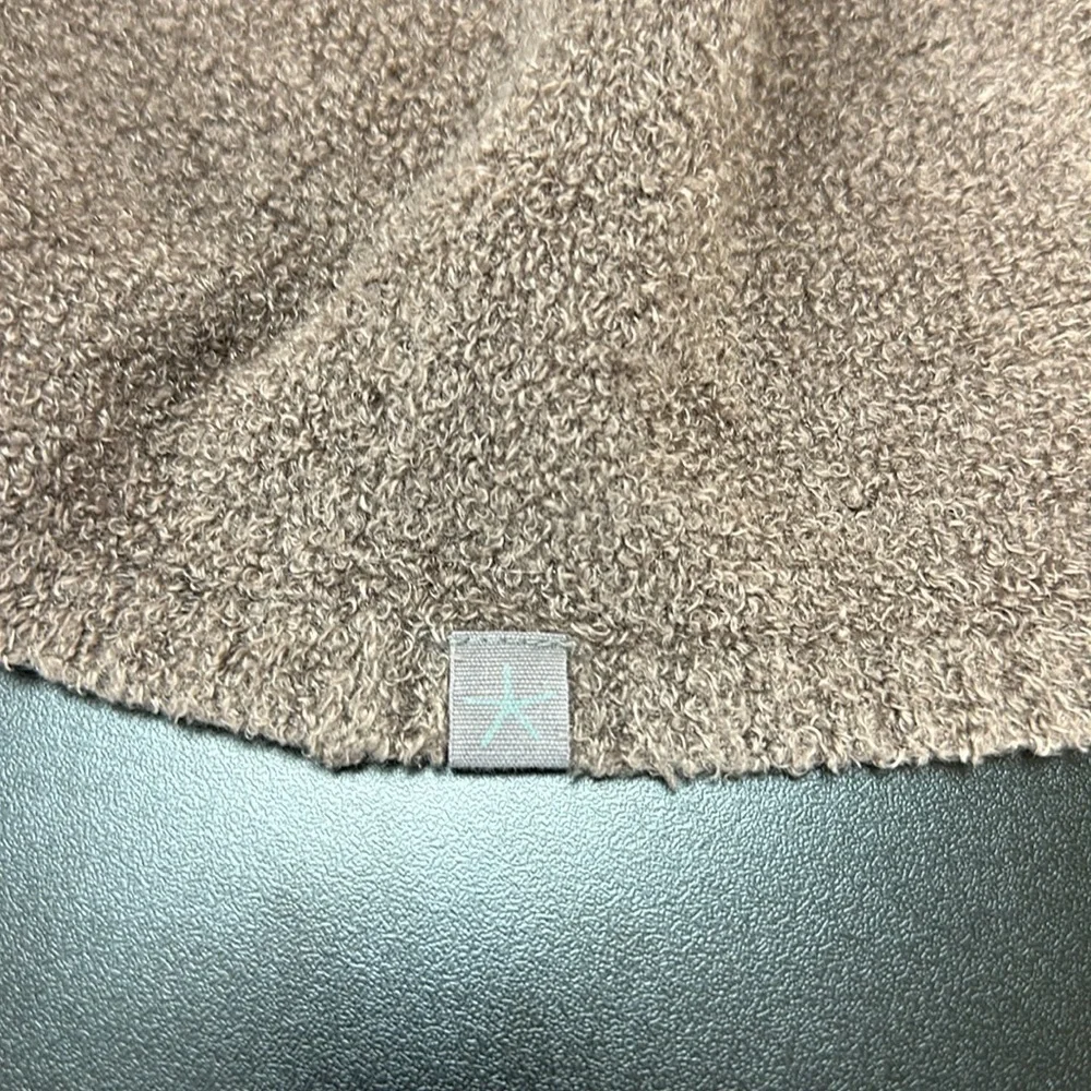 Barefoot Dreams Cozychic Lite Taupe Waterfall Island Wrap Open Cardigan S/M 903‎
